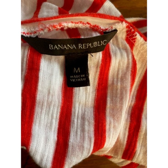 Banana Republic Size Medium Top Red & White Stripe - Picture 4 of 4